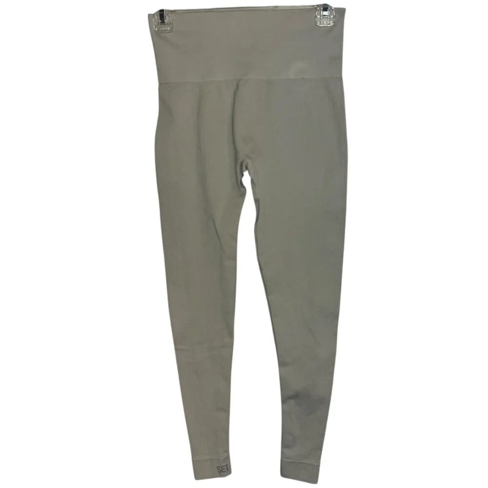 Set Active‎ Women's M Sculptflex Leggings Beige Nylon Spandex Athletic Sporty